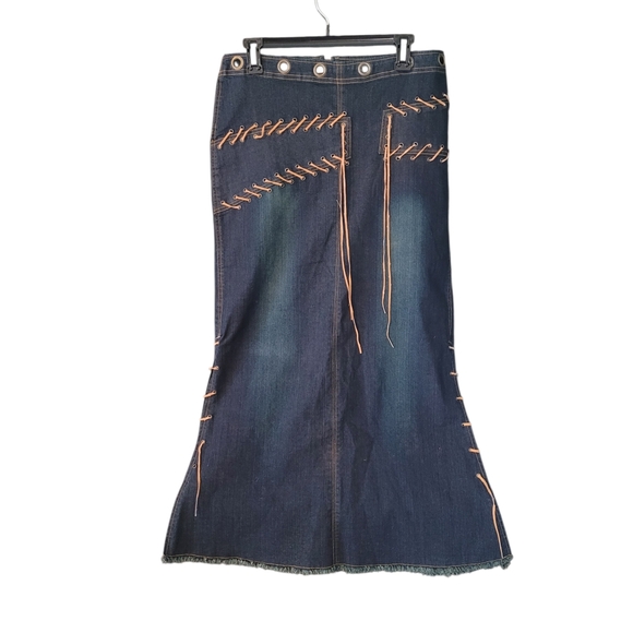 TooHot denim maxi skirt with Rawhide trim - 10. F27 - Picture 1 of 9